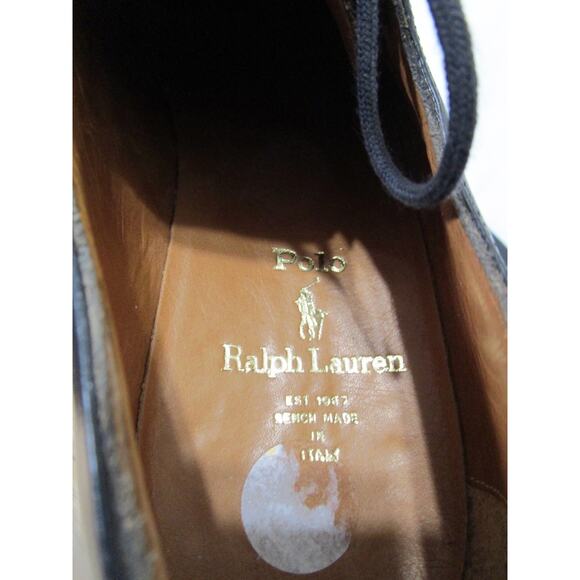 EUC! Polo Ralph Lauren Benchmade Italy Black Oxford Dress Shoes Men 11 D main image 4